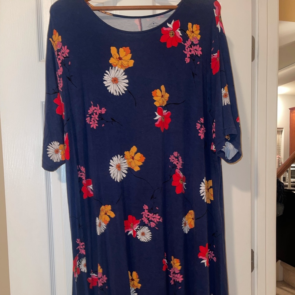 Navy blue floral dress